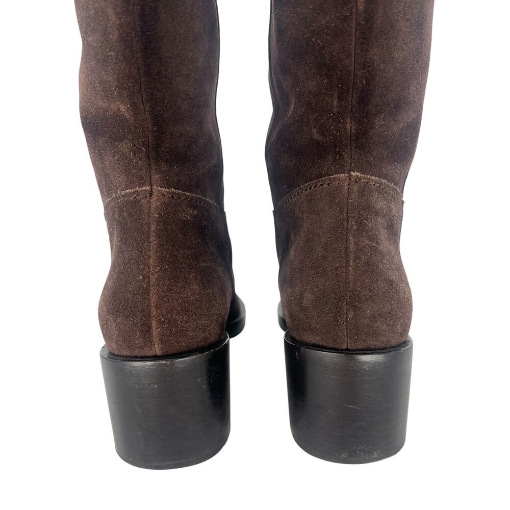 Gucci Brown Suede GG Logo Riding Boots Size 38.5 - Picture 11 of 14